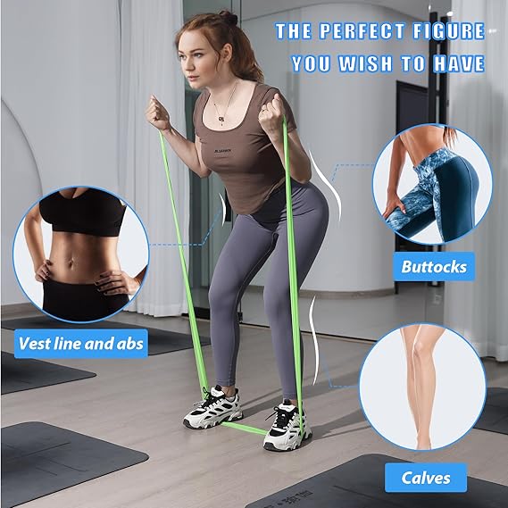 7Pcs Tpe Resistance Bands Fitness Set Rubber Loop Strength Training Workout Expander Yoga Gym Equipment Elastic Portable Pilates